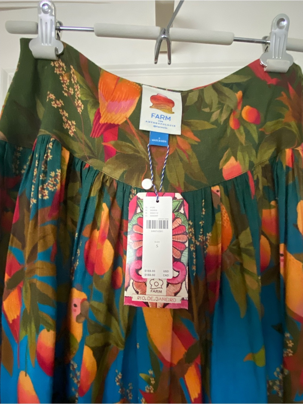 FARM RIO for Anthropologie, NWT, Maxi Skirt, Tropical Print, Size Small - Picture 3 of 4